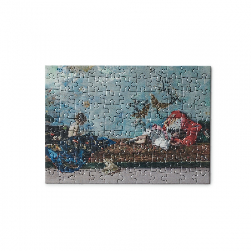 Postal puzzle "Los hijos del pintor en el salón japonés"                                                                       